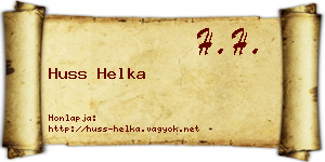 Huss Helka névjegykártya